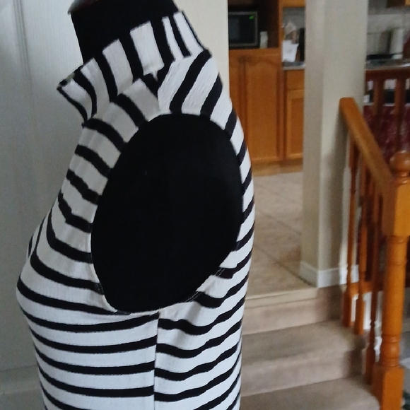Dynamite Black and White Striped Midi Dress - Picture 6 of 11